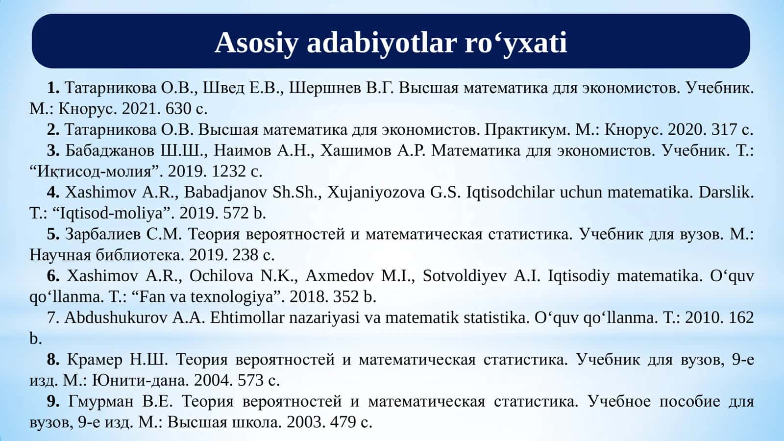 Nuqtaviy va intervalli baholar 3