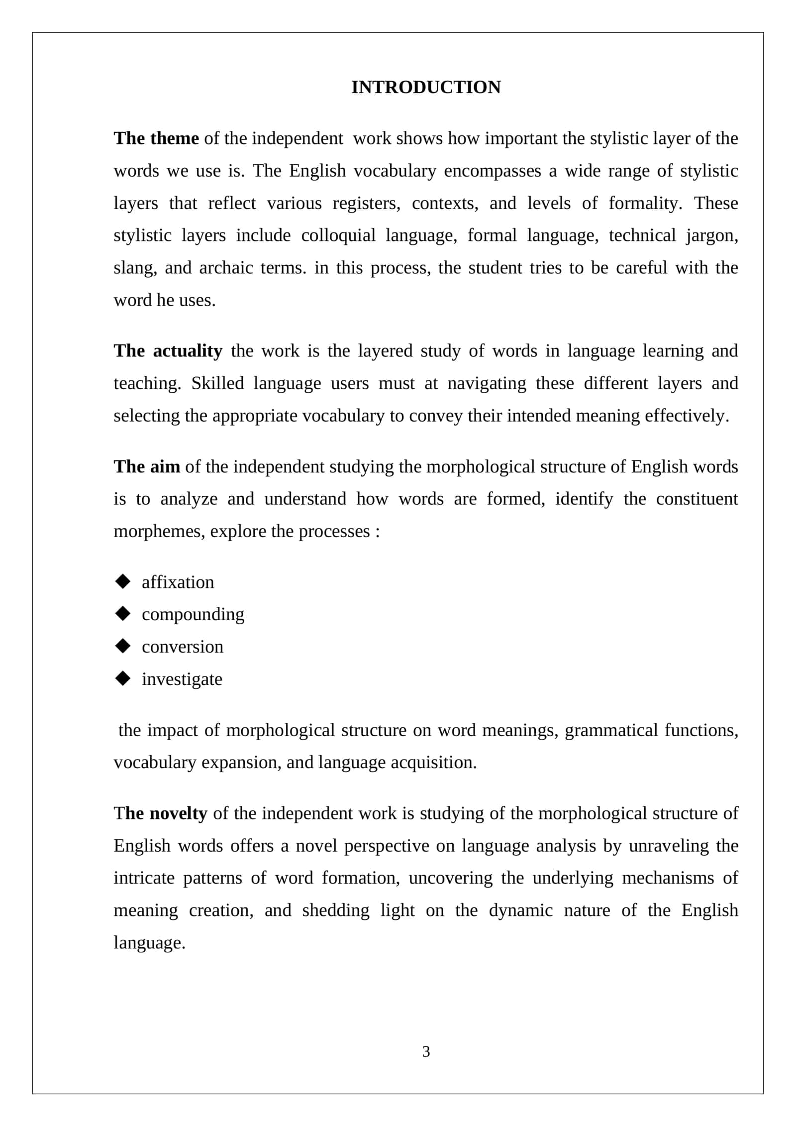 THE MORPHOLOGICAL STRUCTURE OF ENGLISH WORDS 3