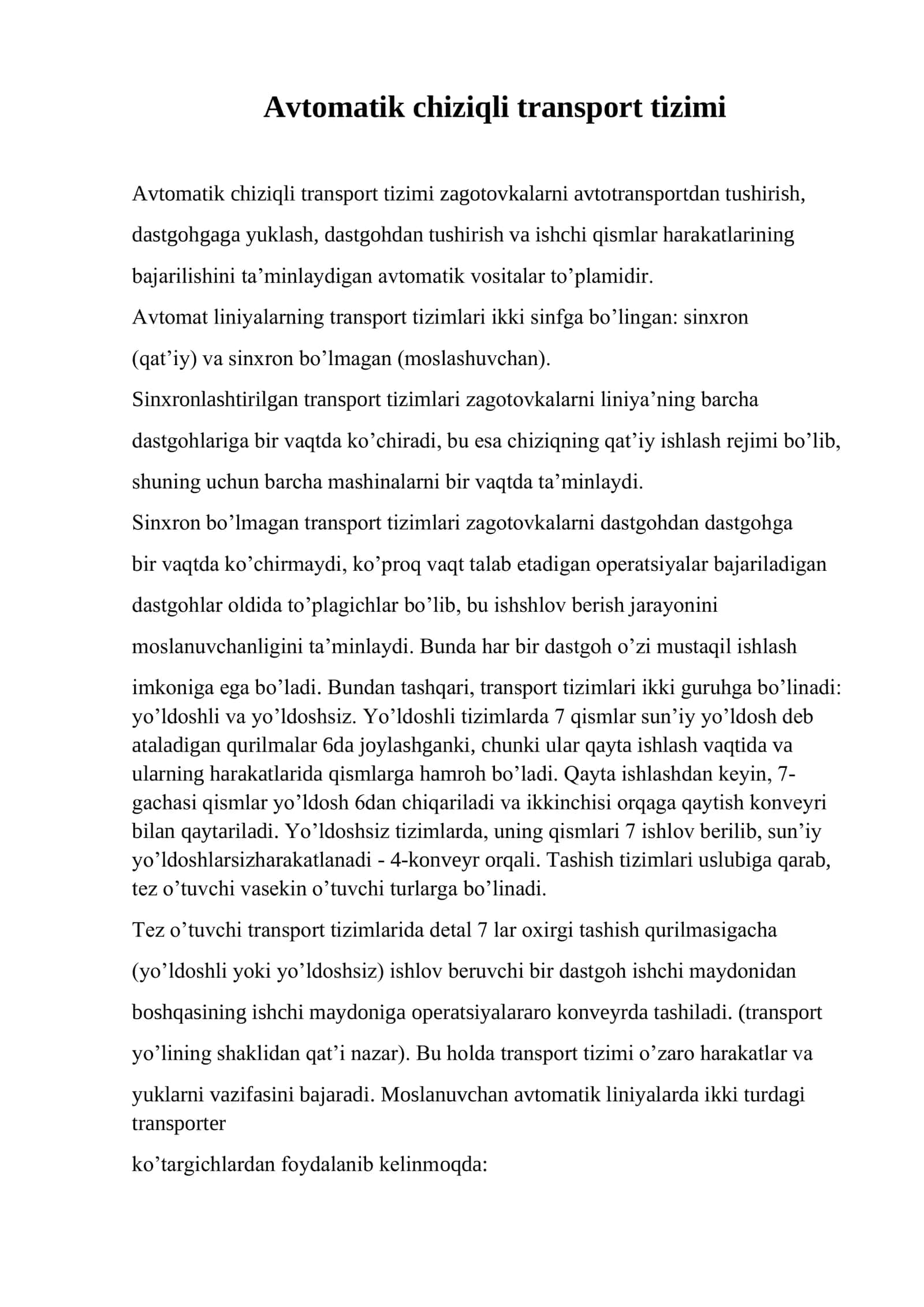 Avtomatik yuklash qurilmalarini sinflash 3
