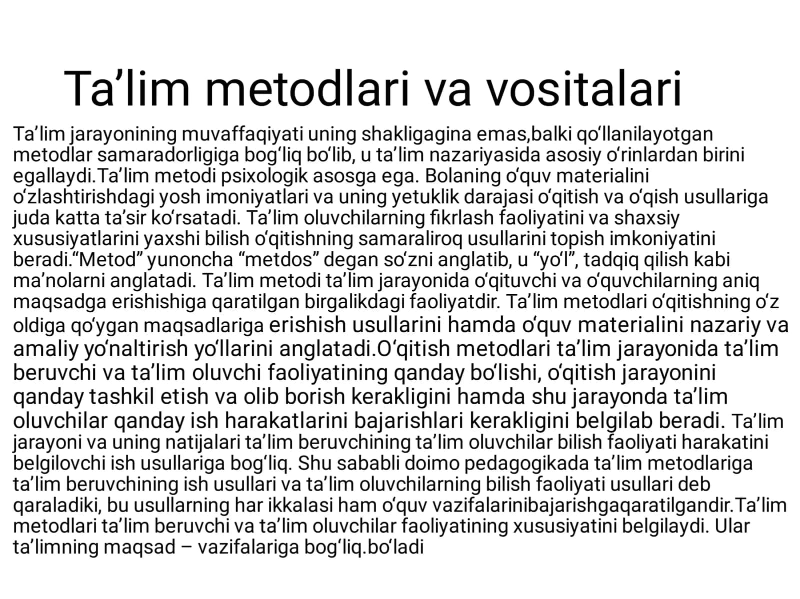 Pedagogika fanidan tayyorlagan mustaqil ishi 3