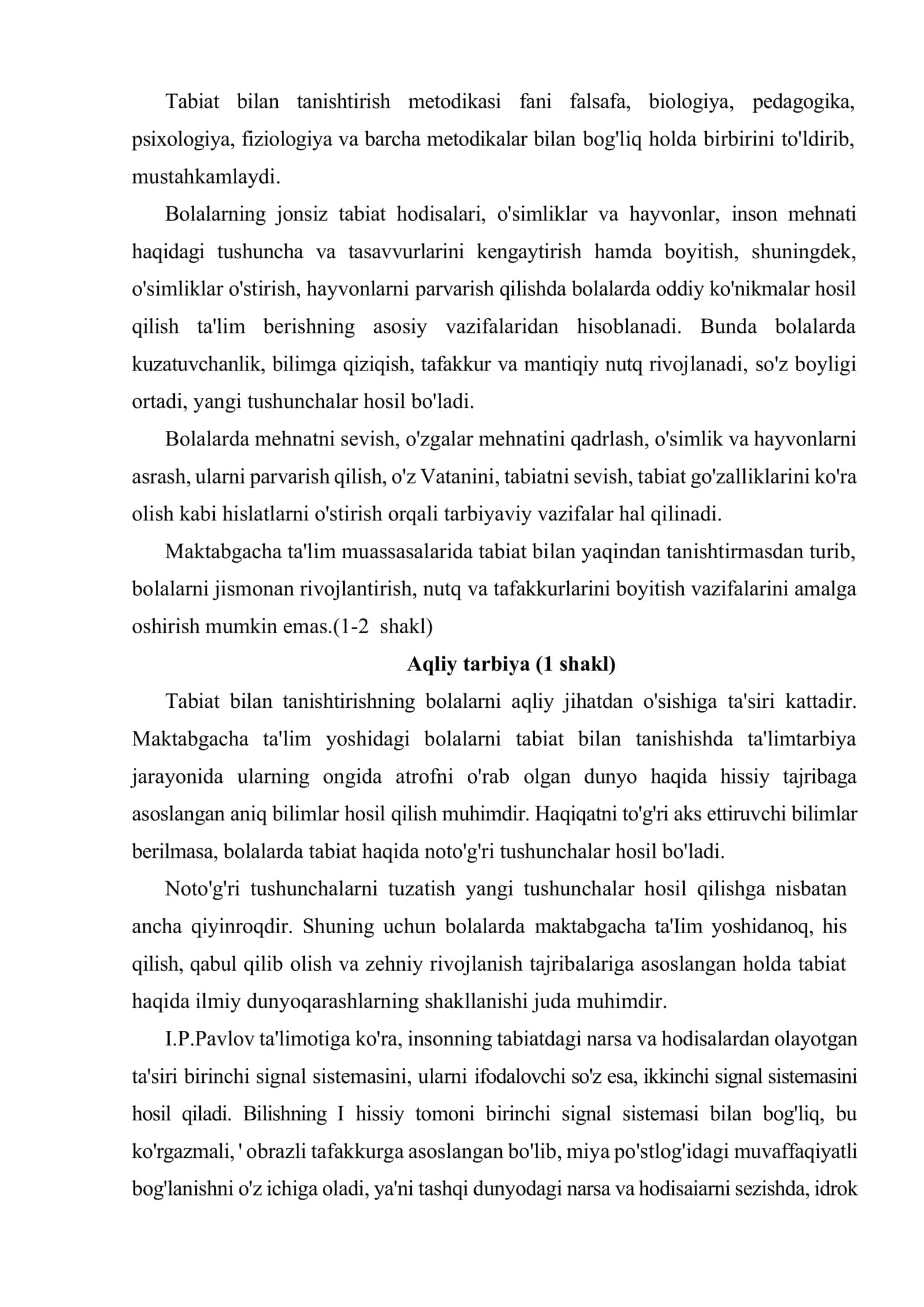 Tabiat bilan tanishtirish metodikasi fanining maqsad va vazifalari 3