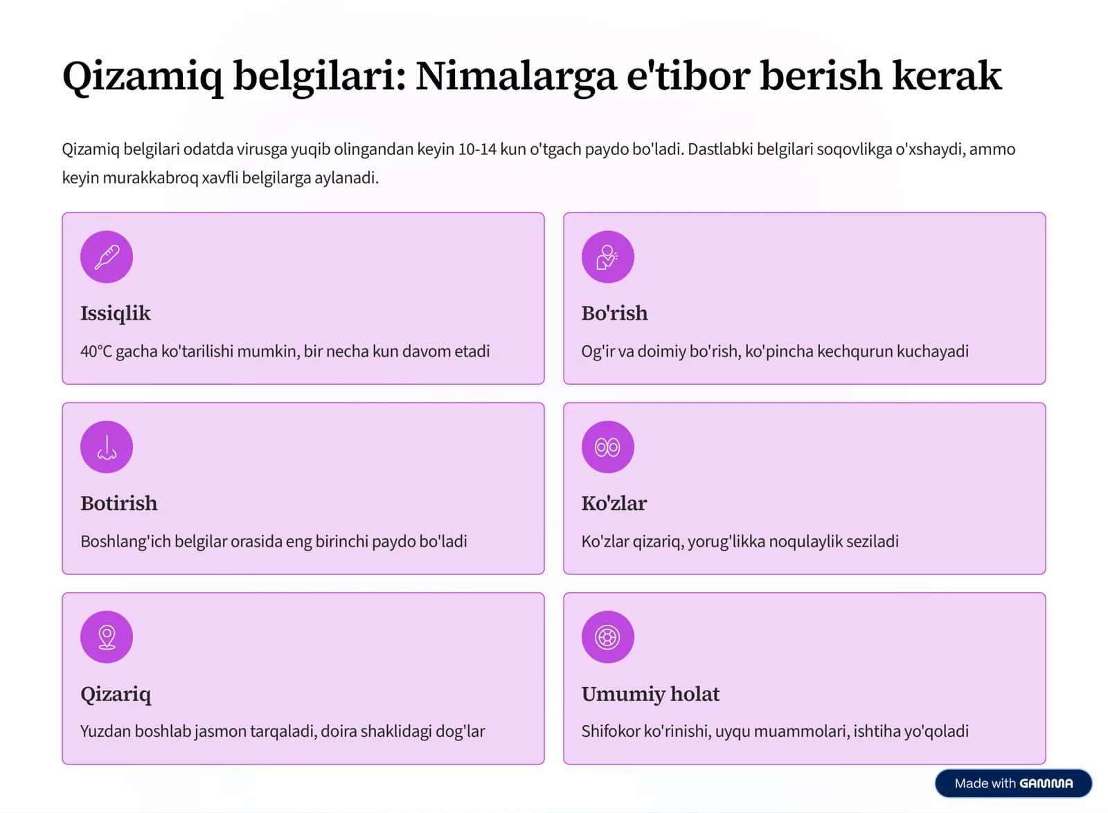 Qizamiq kasalligi: Xavfsizlik va oldini olish 3