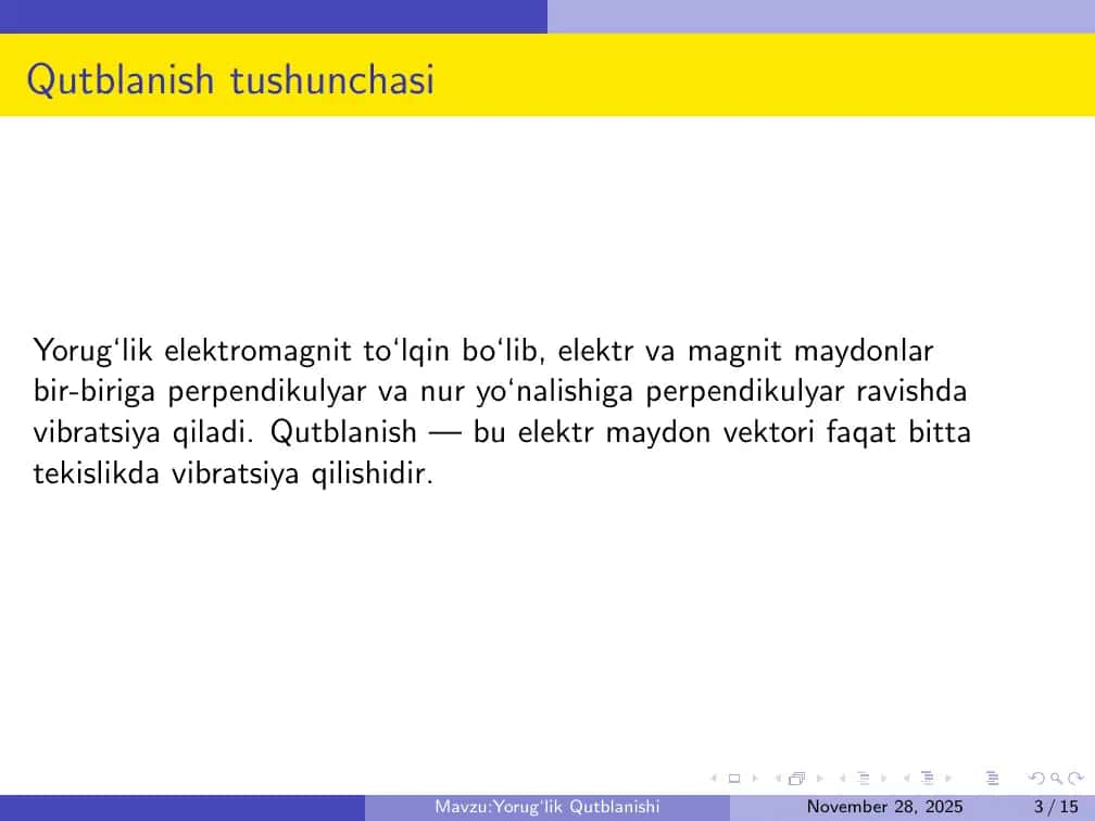 Yorug‘lik Qutblanishi 3