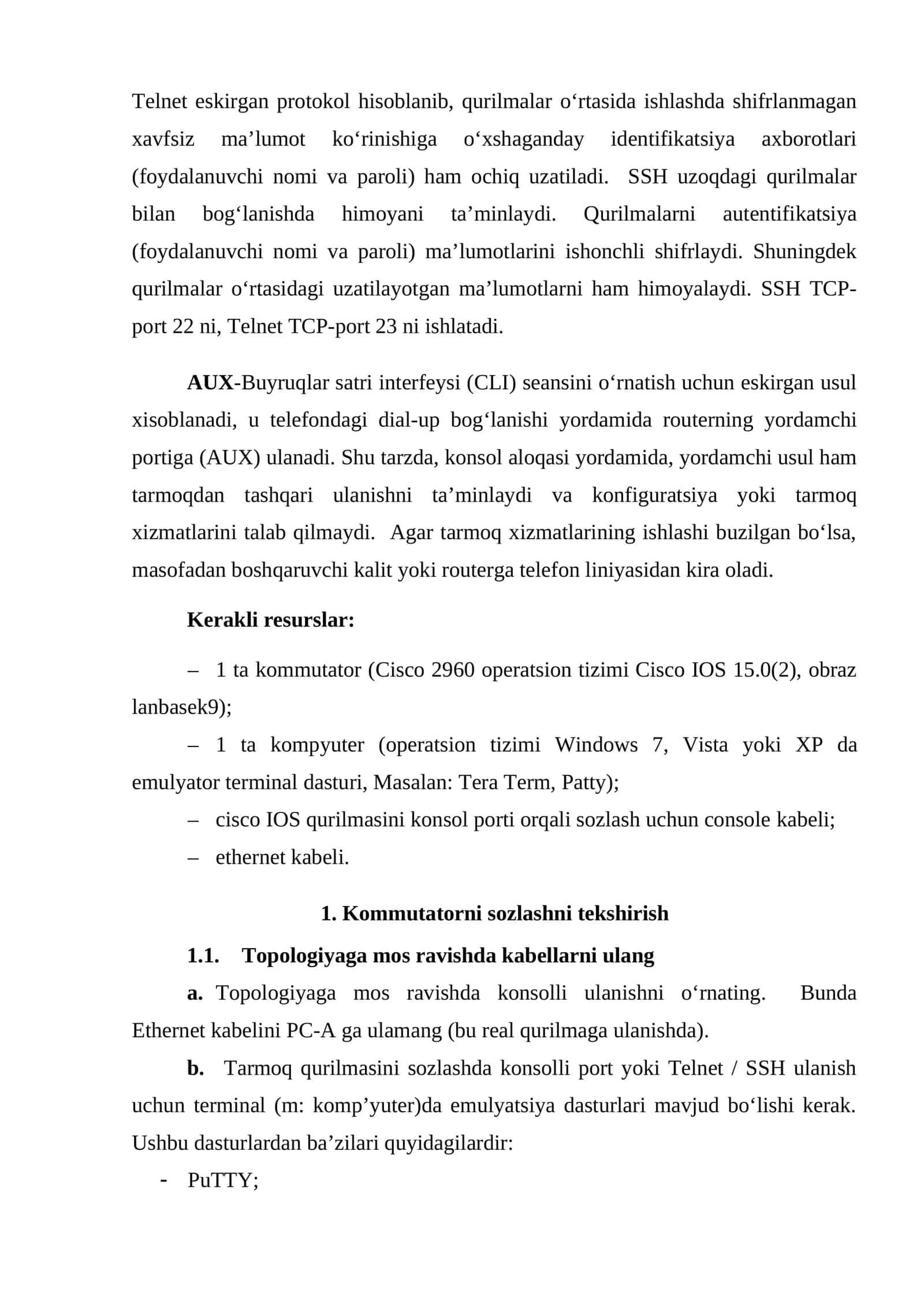Tarmoq qurilmalarida dastlabki xavfsizlik sozlamalarini o’rnatish 3