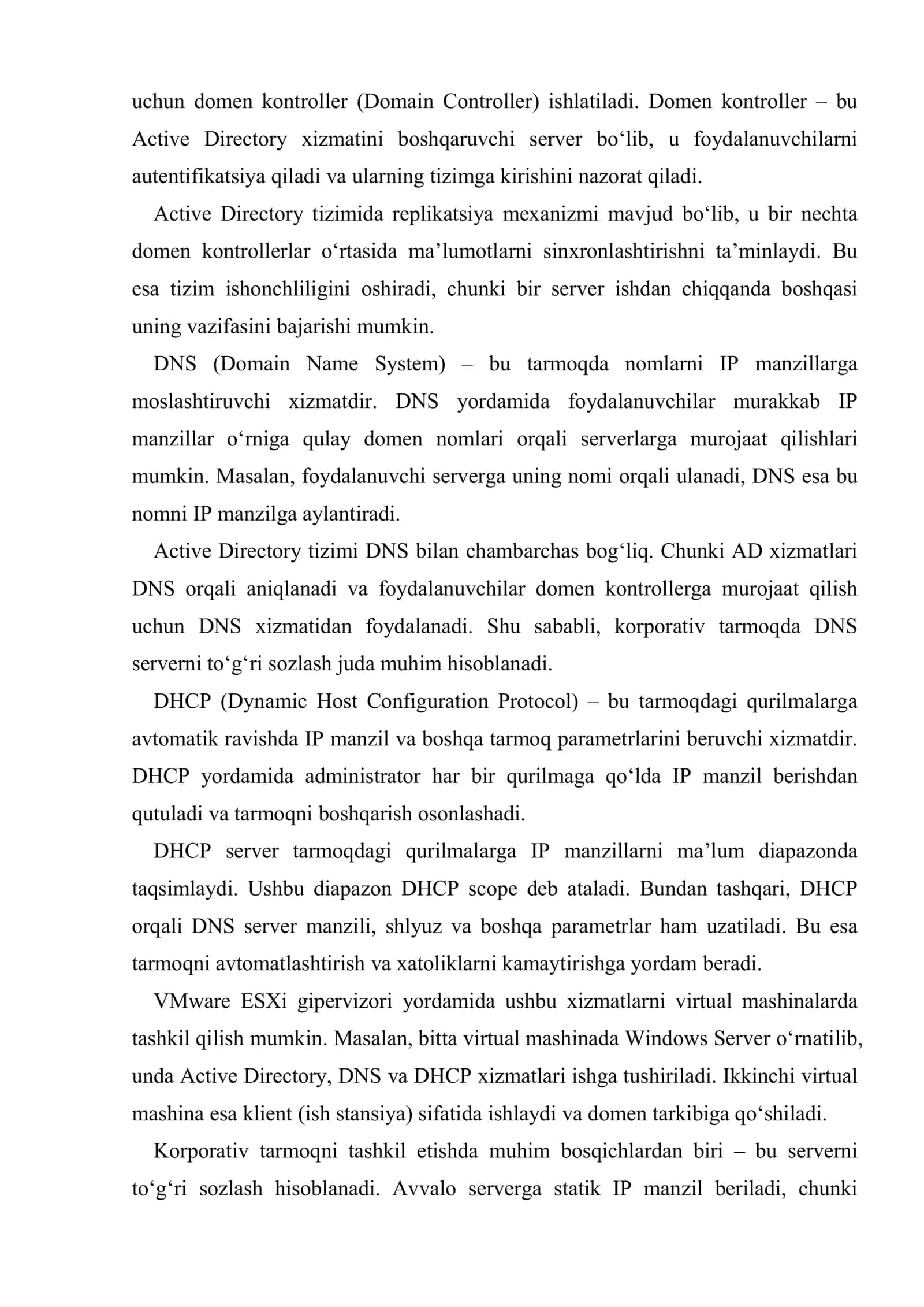 VMware ESXi asosida korporativ tarmoq qurish 3