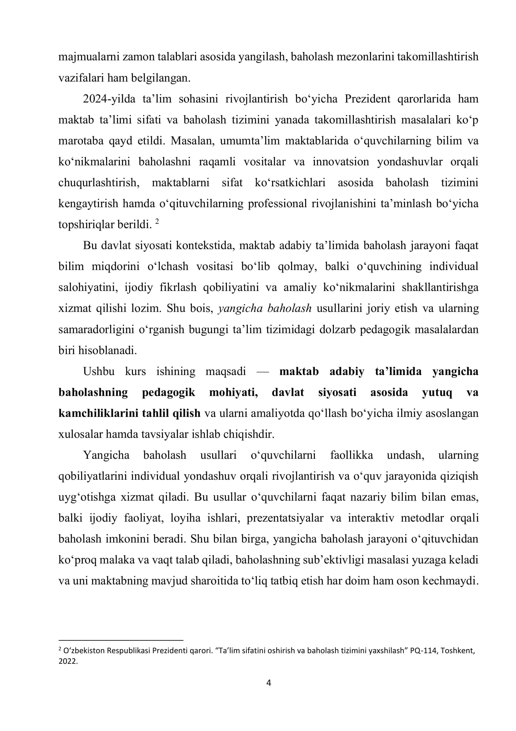 MAKTAB ADABIY TA’LIMIDA YANGICHA BAHOLASHNING YUTUQ VA KAMCHILIKLARI 3
