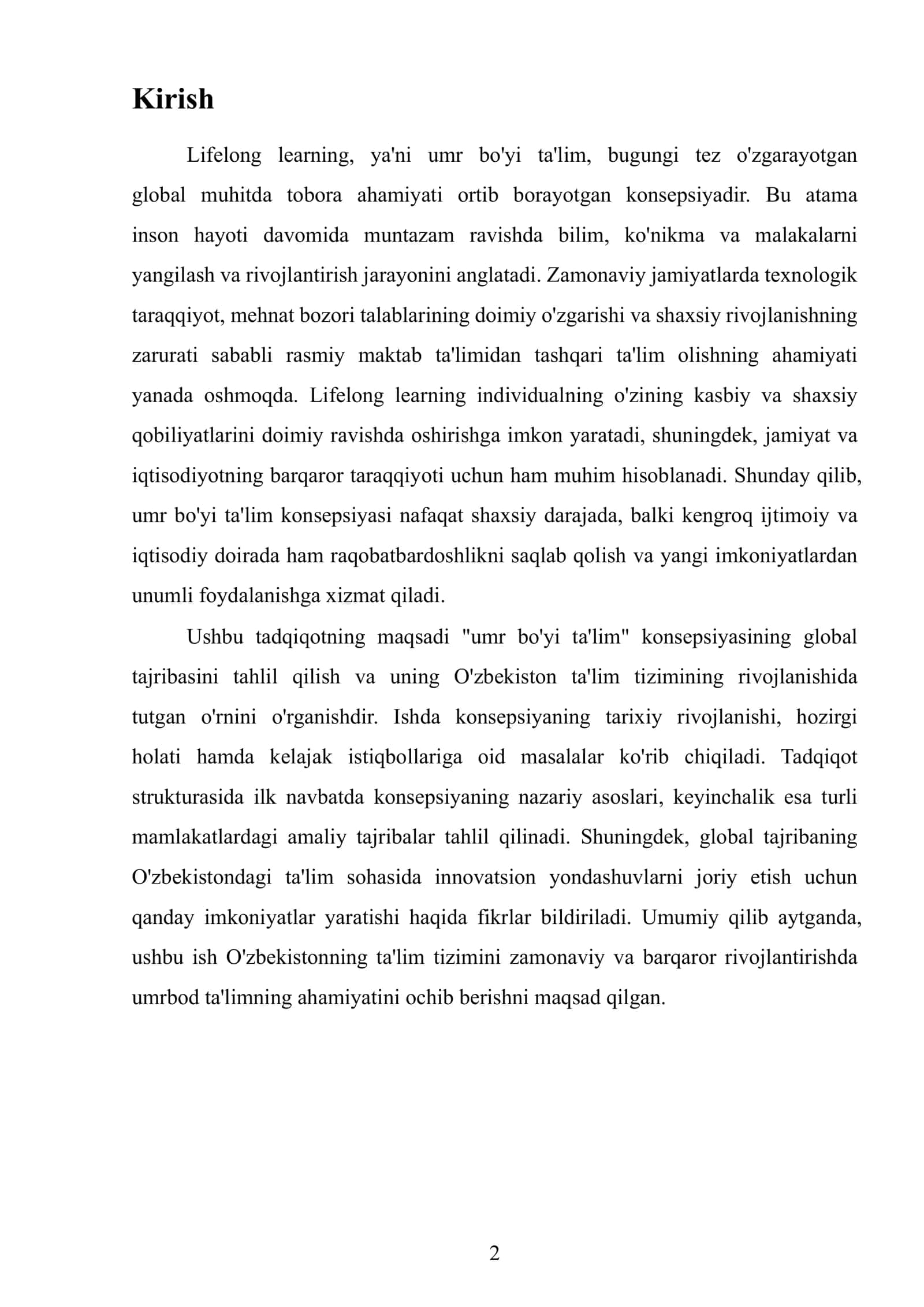 Lifelong Learning (Umr bo'yi ta'lim) 3