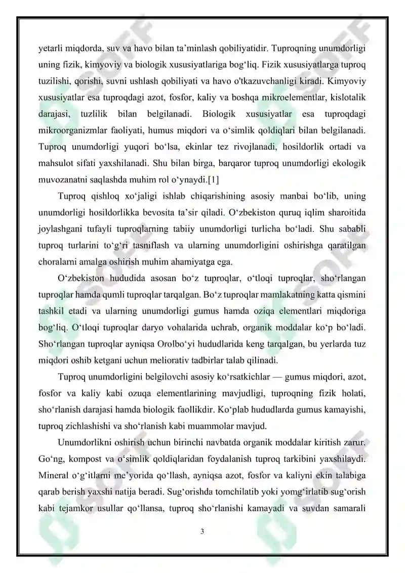 TUPROQ UNUMDORLIGINI OSHIRISH VA TASNIFI 3