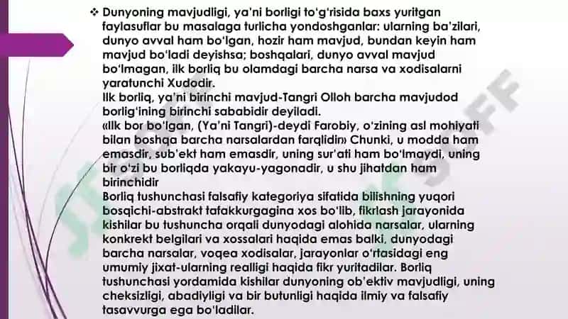 Falsafada borliq va uning asosiy shakllari 3