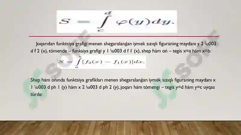 ANIQ INTEGRALDIŇ GEOMETRIYA HÁM MEXANIKADA QOLLANILIWI 3