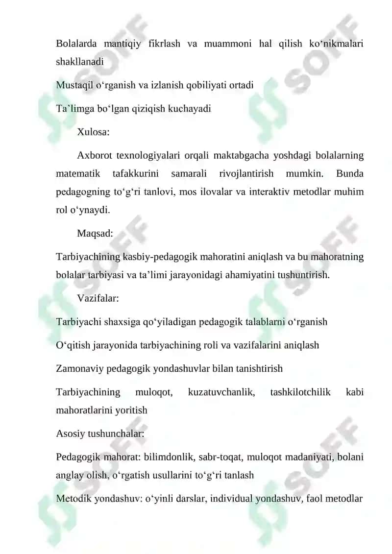 Elementar Pedagogika fakulteti “Maktabgacha ta’lim va tabiiy fanlar” 3