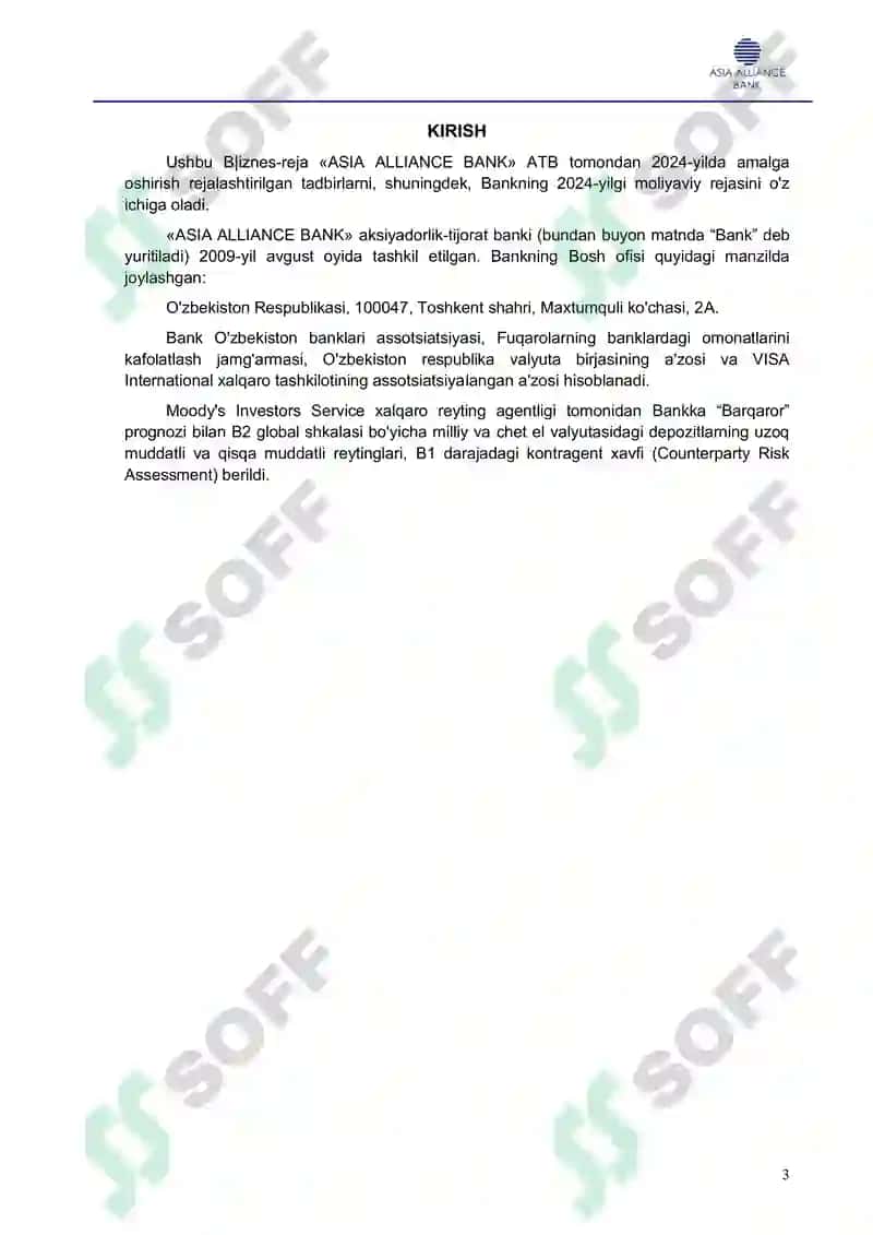 Biznes reja 2026 uchun 3