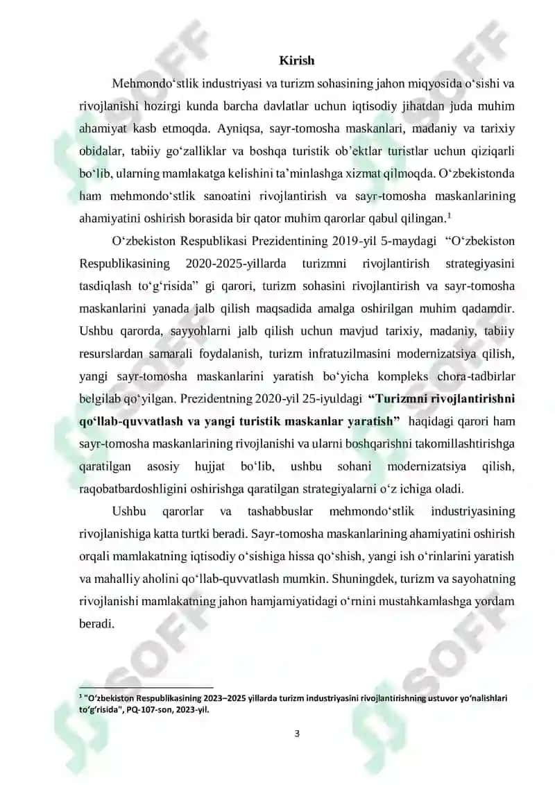 MEHMONDO‘STLIK INDUSTRIYASINI RIVOJLANTIRISHDA SAYR-TOMOSHA MASKANLARINING O‘RNI 3