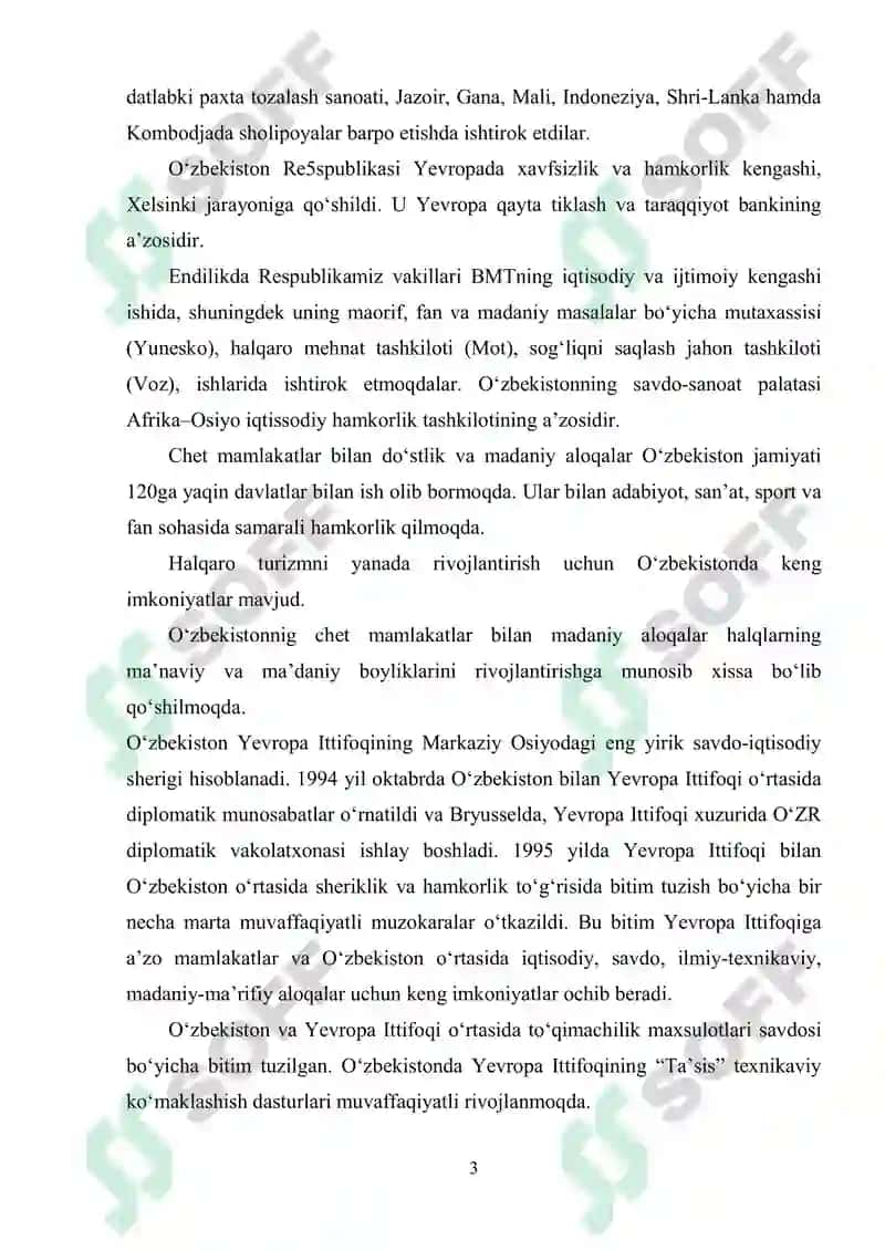 O'zbekiston tashqi savdo munosabatlari geografiyasi 3