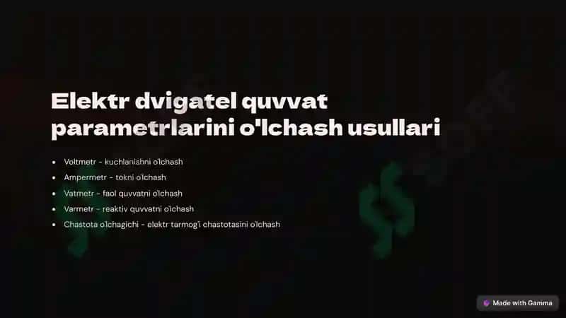 Elektr dvigatel quvvatini hisoblash 3