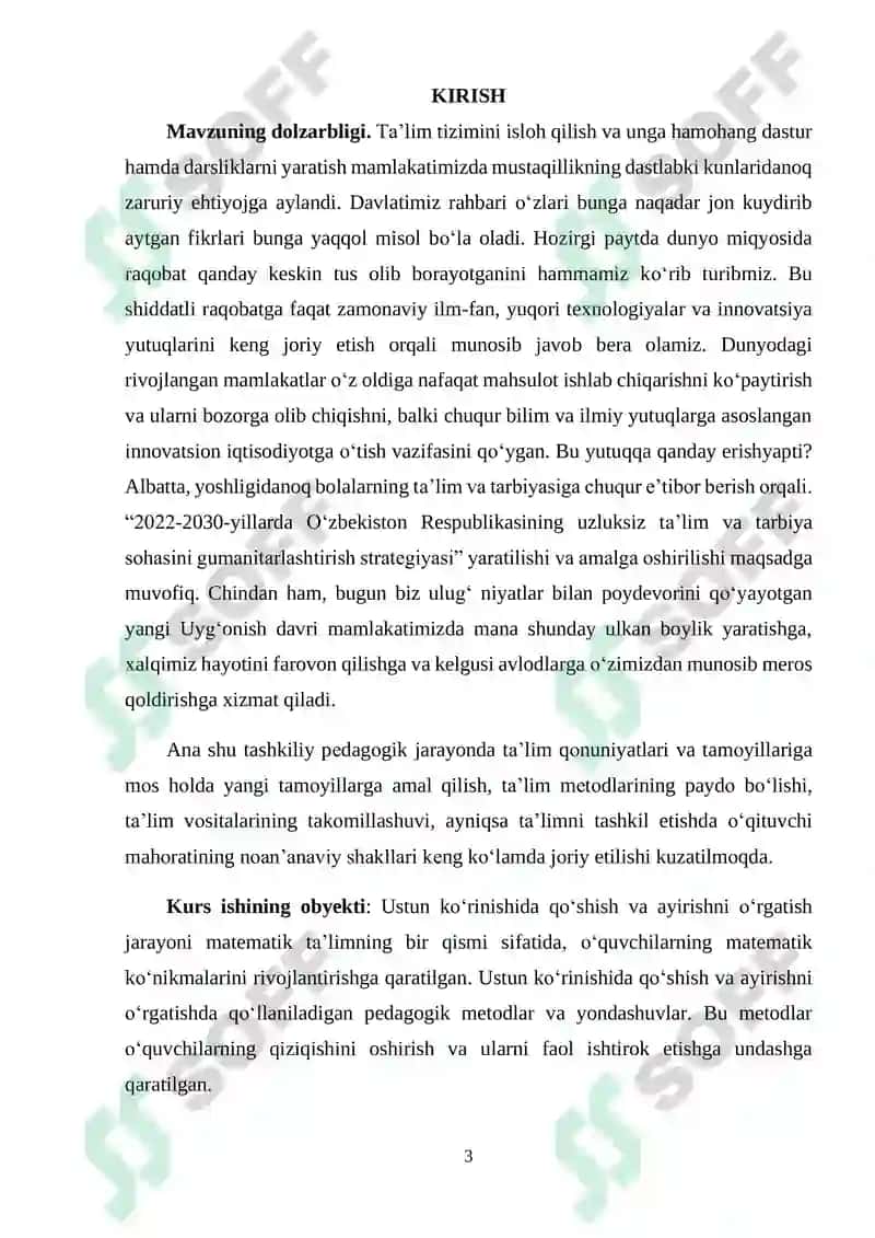 Ustun ko‘rinishida qo‘shish va ayirishni o‘rgatish metodikasi 3