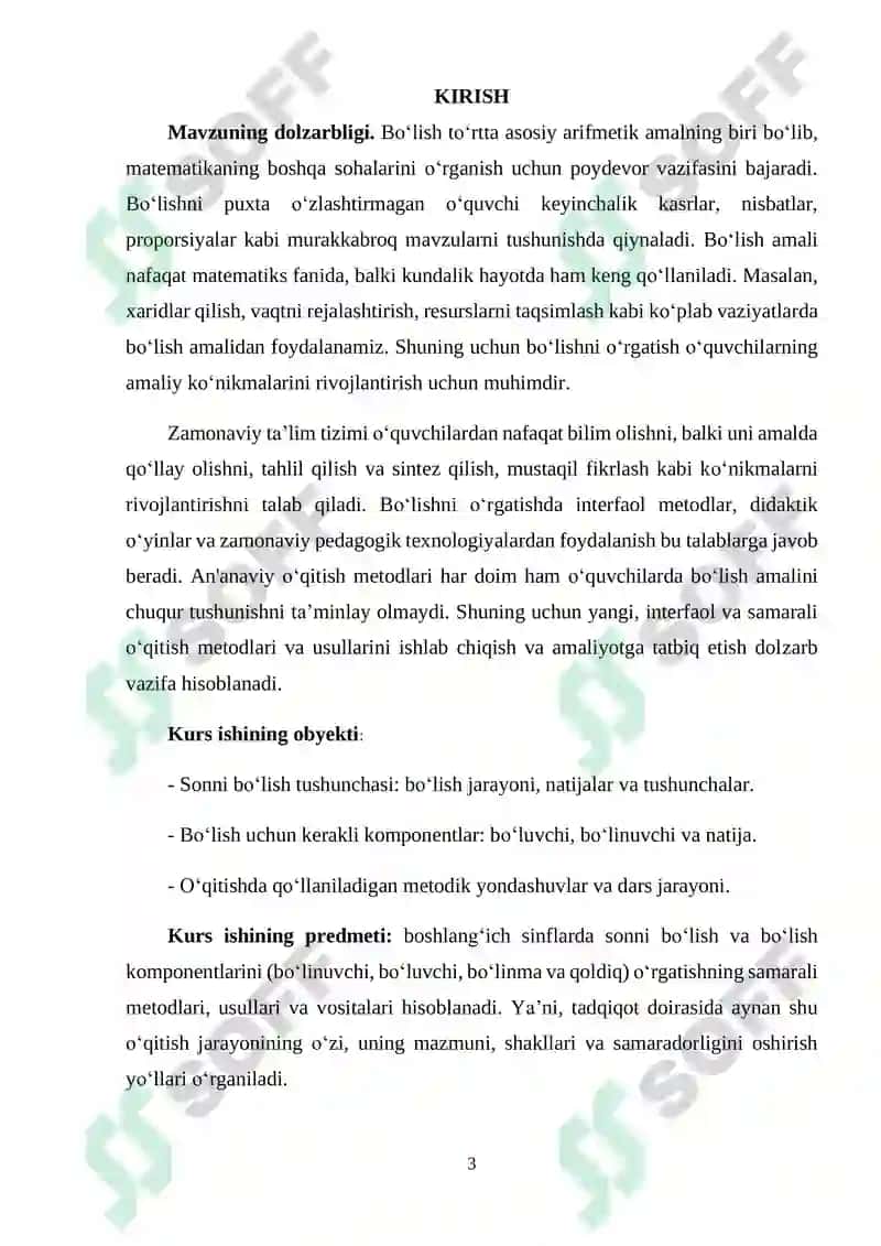SONNI BO‘LISH VA BO‘LISH KOMPONENTLARINI O‘RGATISH METODIKASI 3