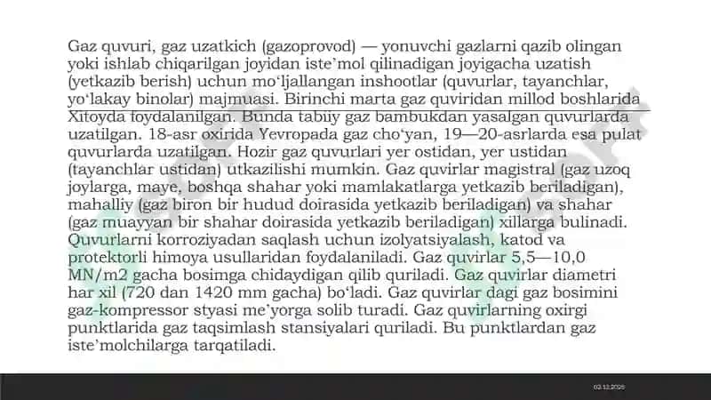 Gaz quvurlari 3