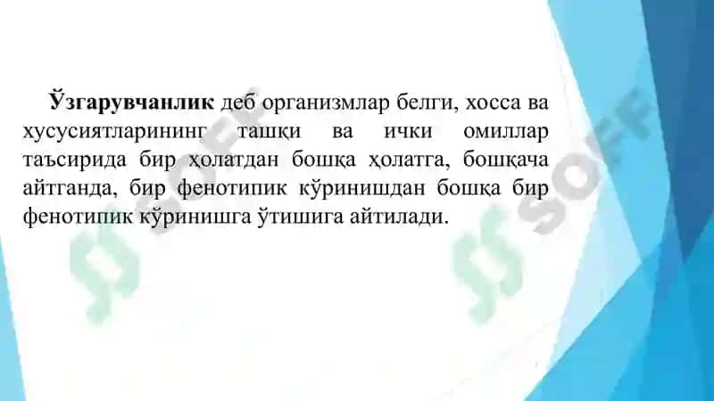 genetik materialning oʻzgaruvchanligi 3