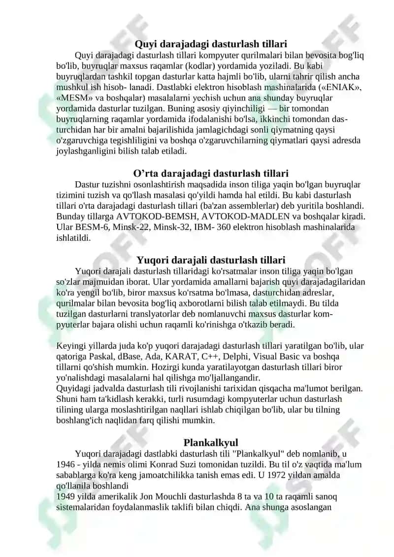 Dasturlash tillari va ularning turlari 3