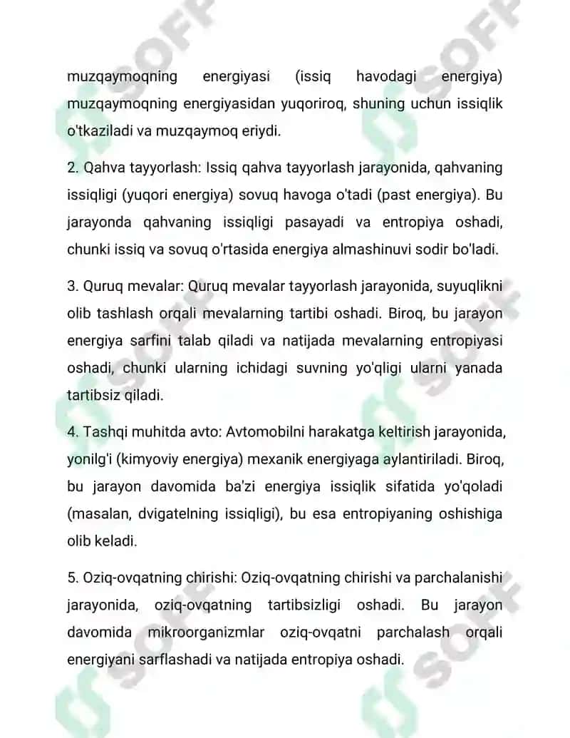 Termodinamikaning ikkinchi qonuni va entropiya 3