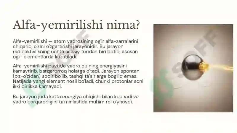 alfa yemirilishi 3