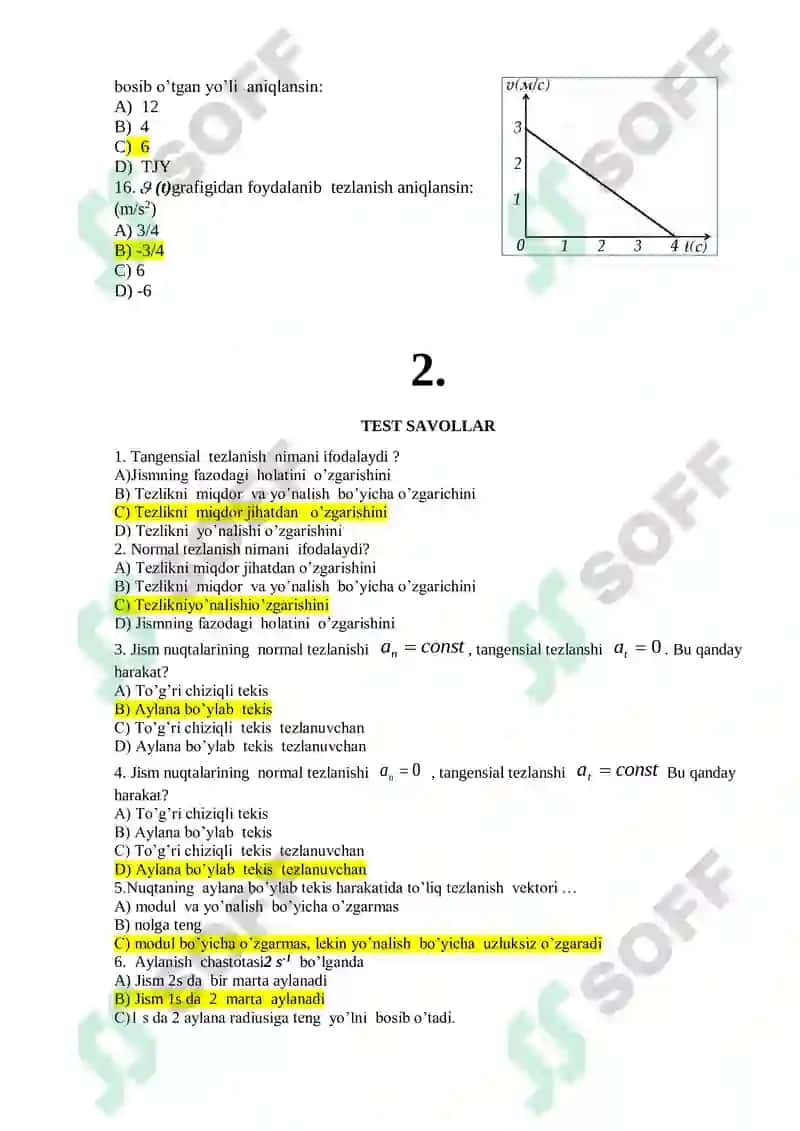 TEST SAVOLLAR fizika 3