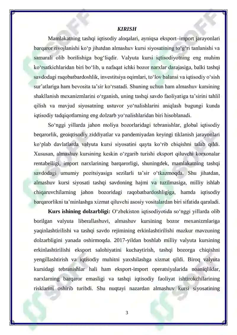 Almashuv kursi siyosatining tashqi savdo faoliyatiga ta’siri 3