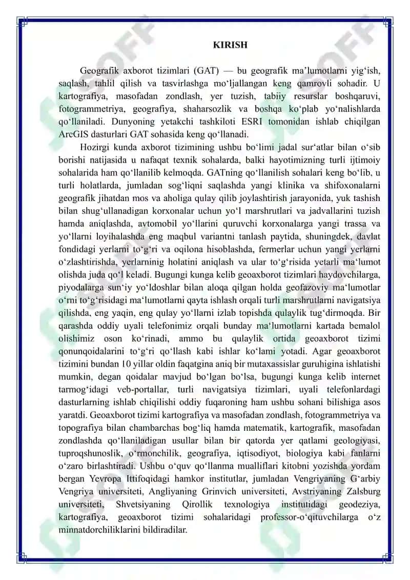 ArcGIS DASTURI BILAN TANISHISH 3