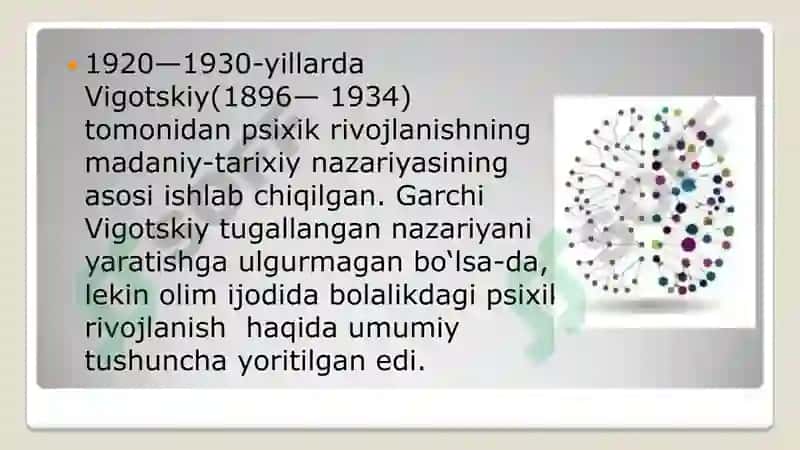 Vigotskiyning madaniy tarixiy kantseptsiyasi 3