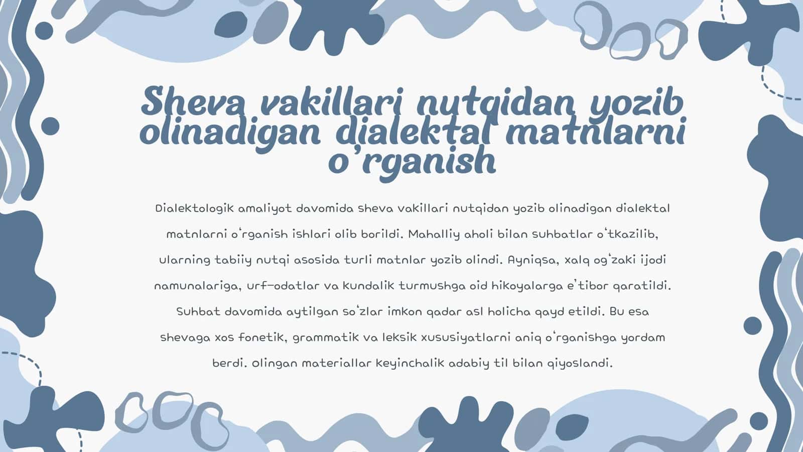 Dialektologik amaliyot 3