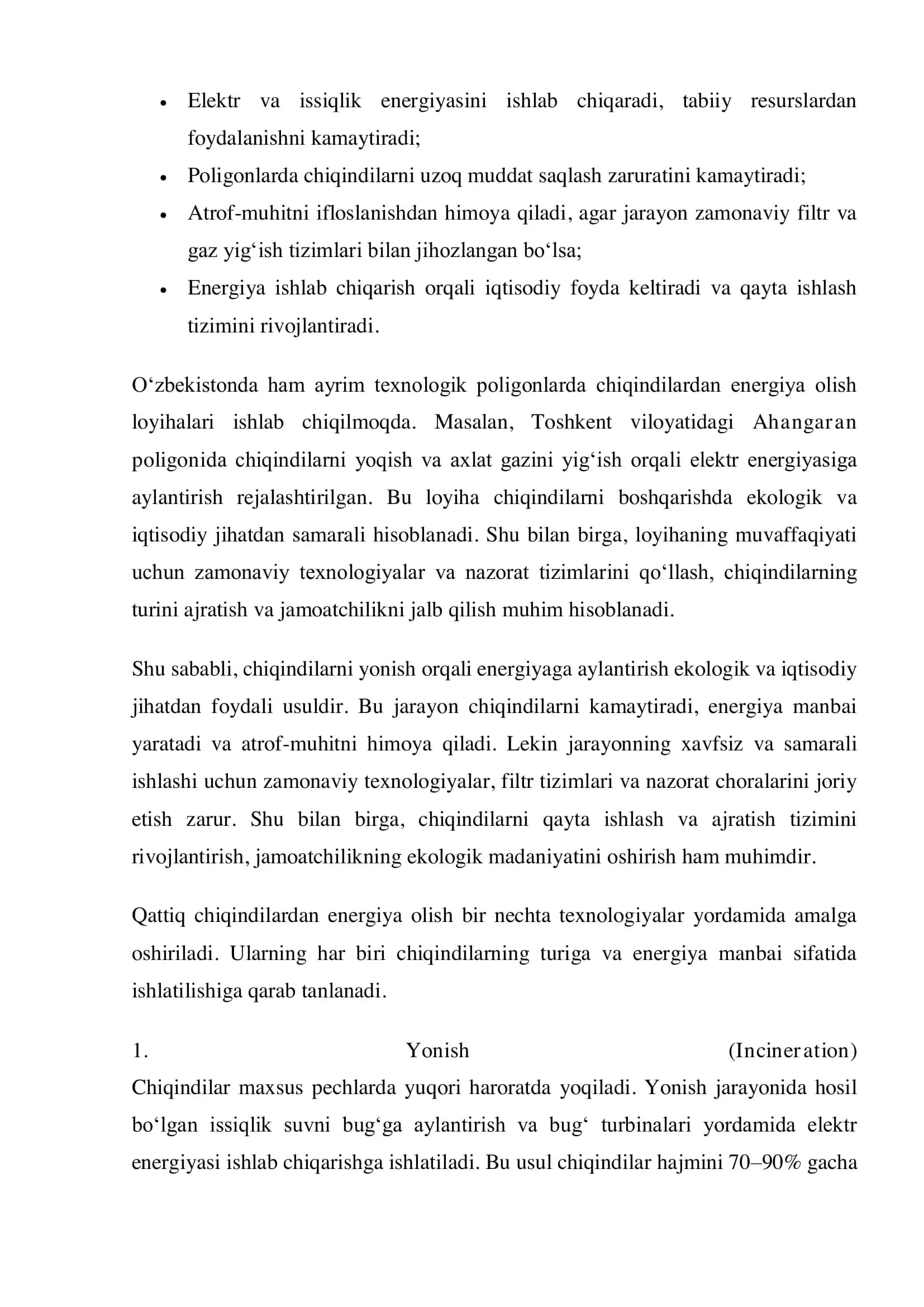 Qattiq chiqindilardan energiya olish 3