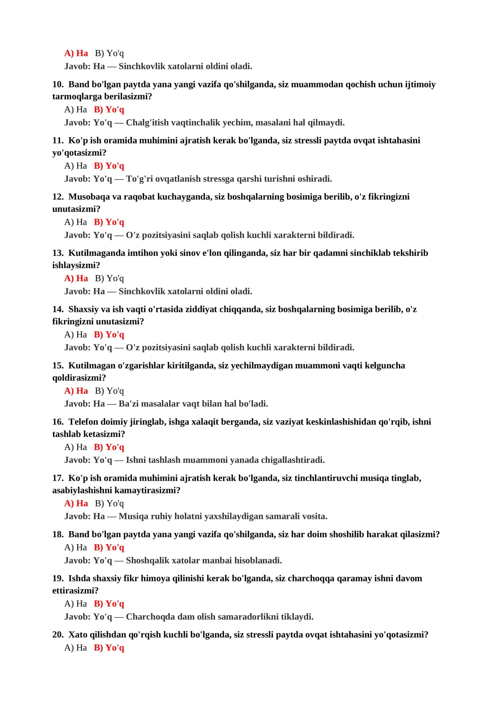 PSIXOLOGIYA FANIDAN YAKUNIY NAZORAT TESTLARI 3