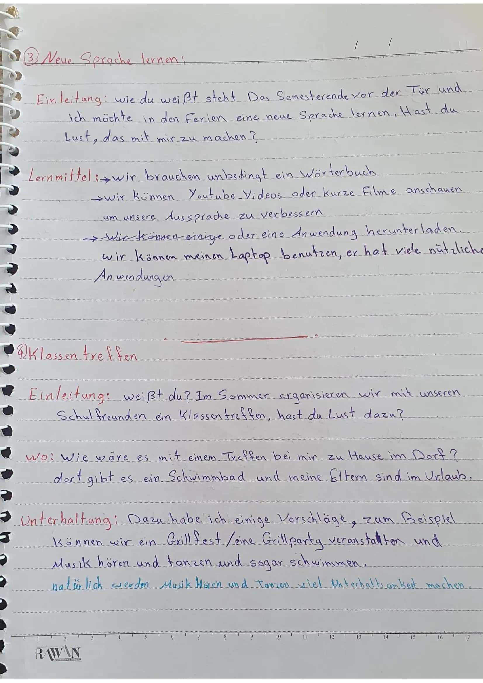 Gemainsam etwas planen (Javoblari) 3