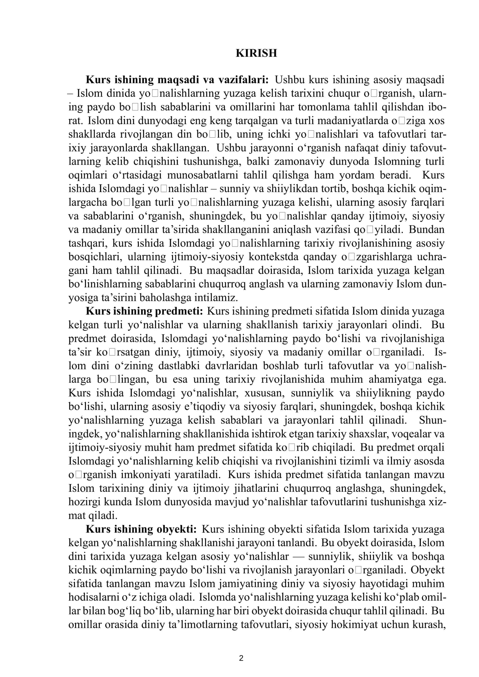Islomda yoʻnalishlarning yuzaga kelish tarixi: sabab va omillar 3