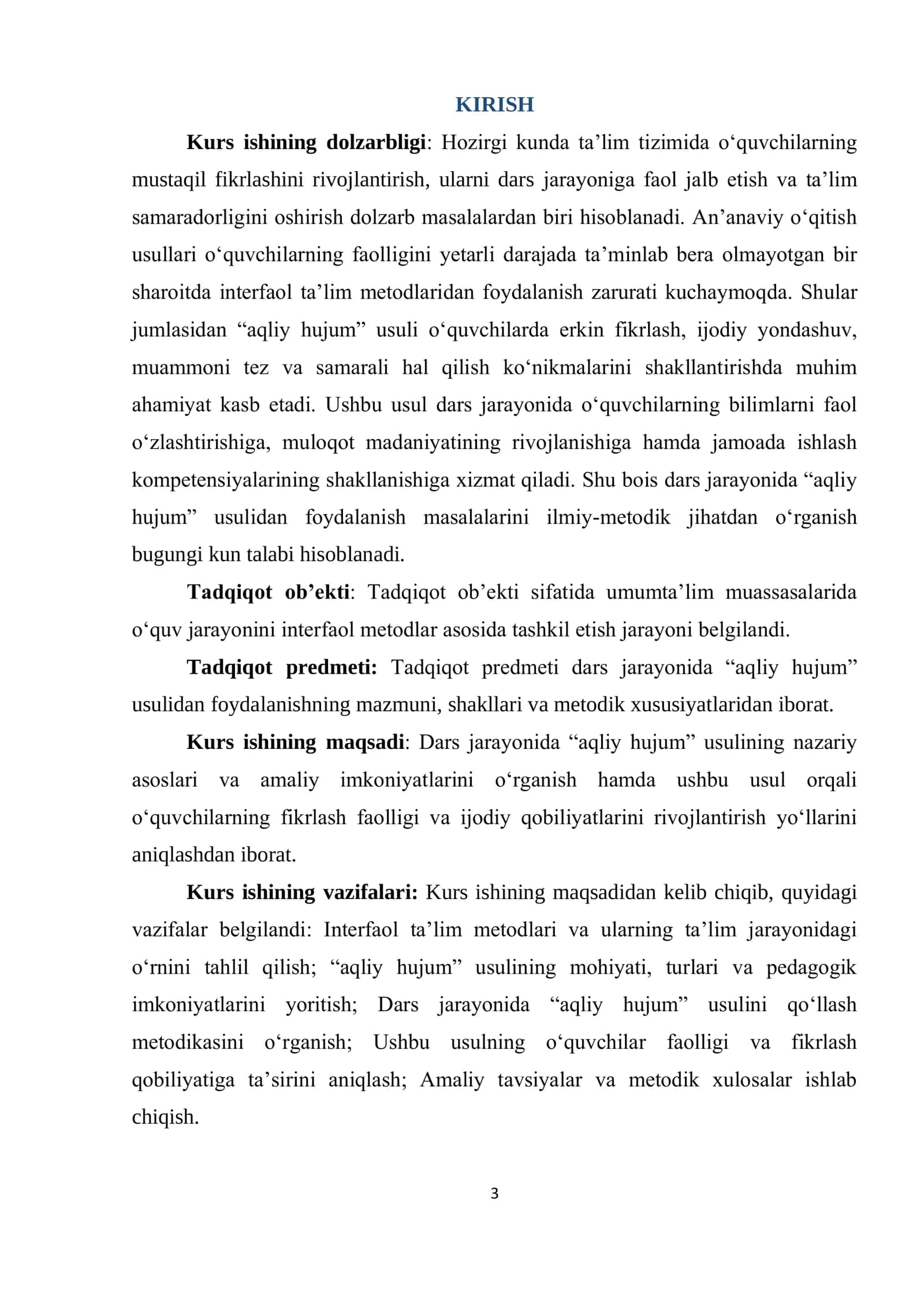 DARS JARAYONIDA “AQLIY HUJUM” USULIDAN FOYDALANISH 3