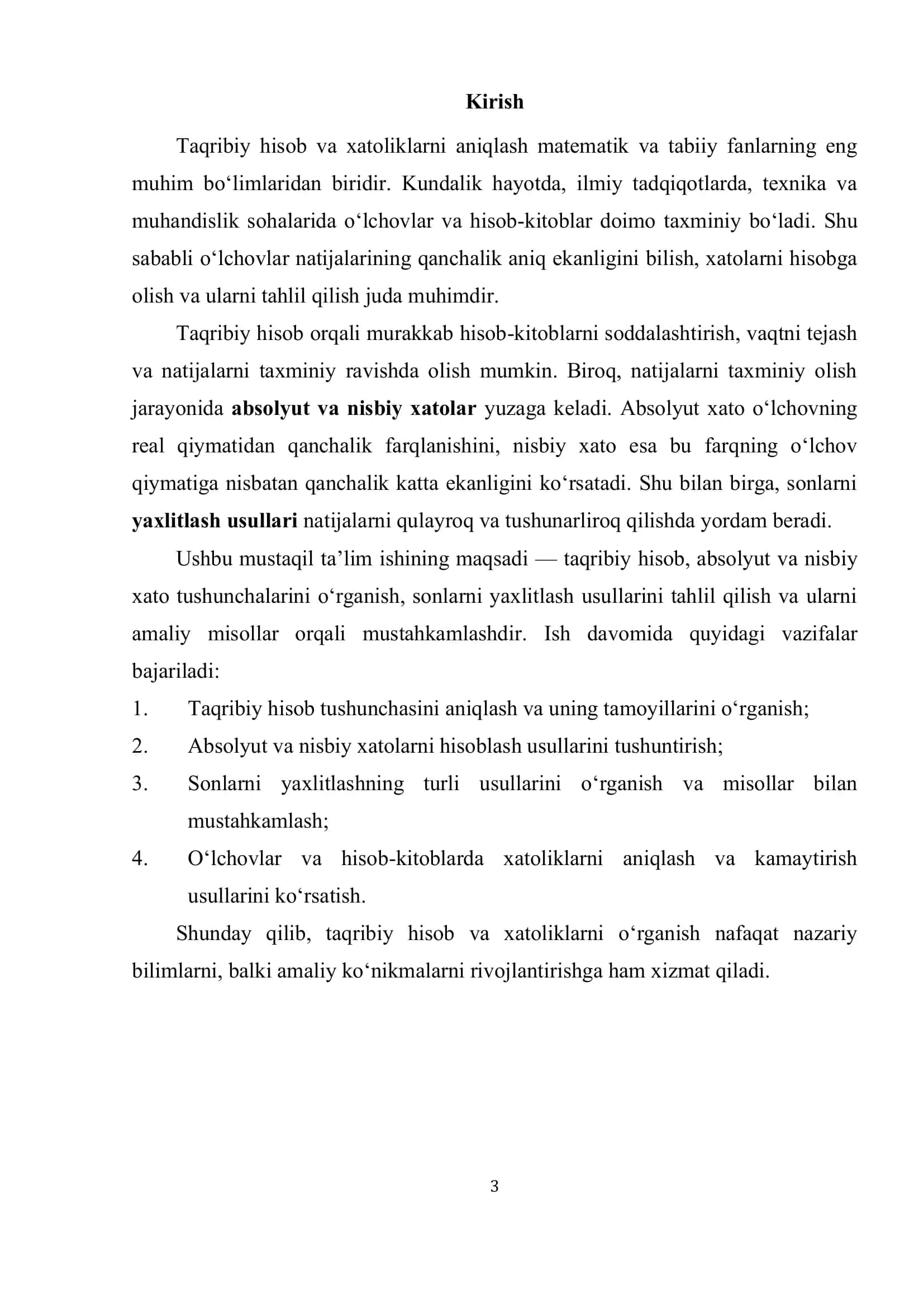 Matematika va uni o'qitish metodikasi fanidan 3