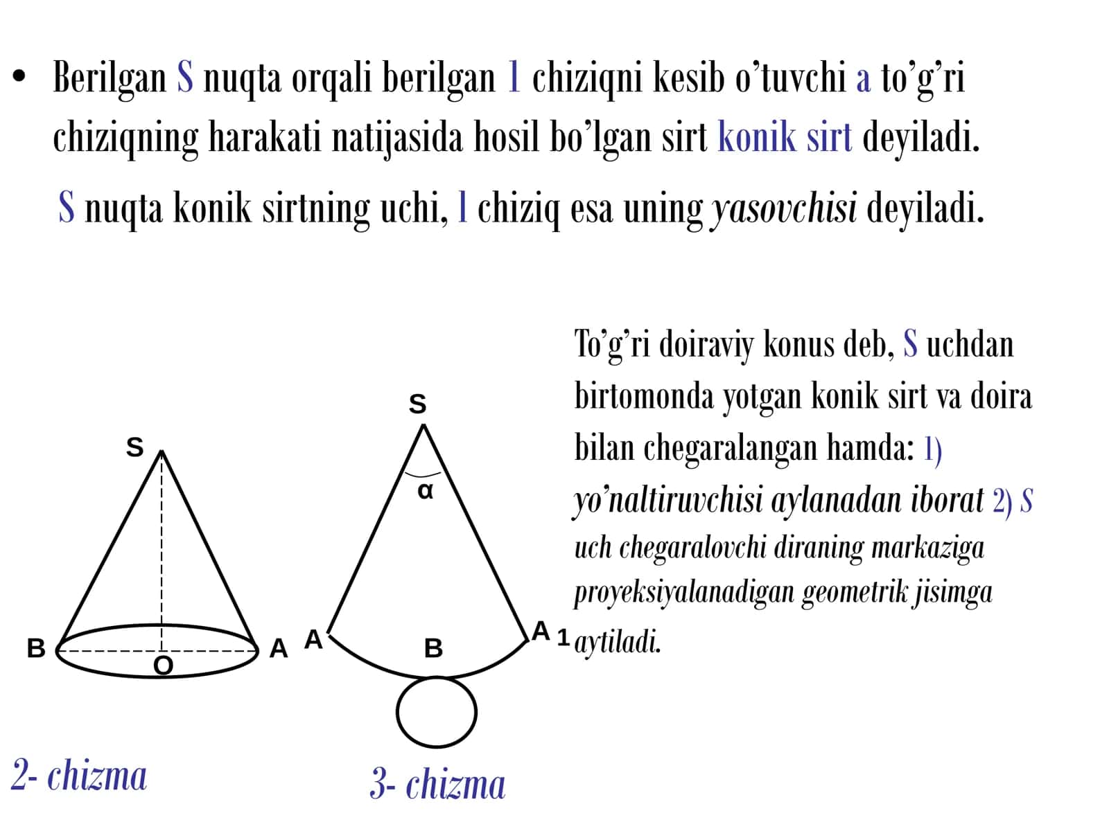 Konuslar haqida ma’lumot. 3