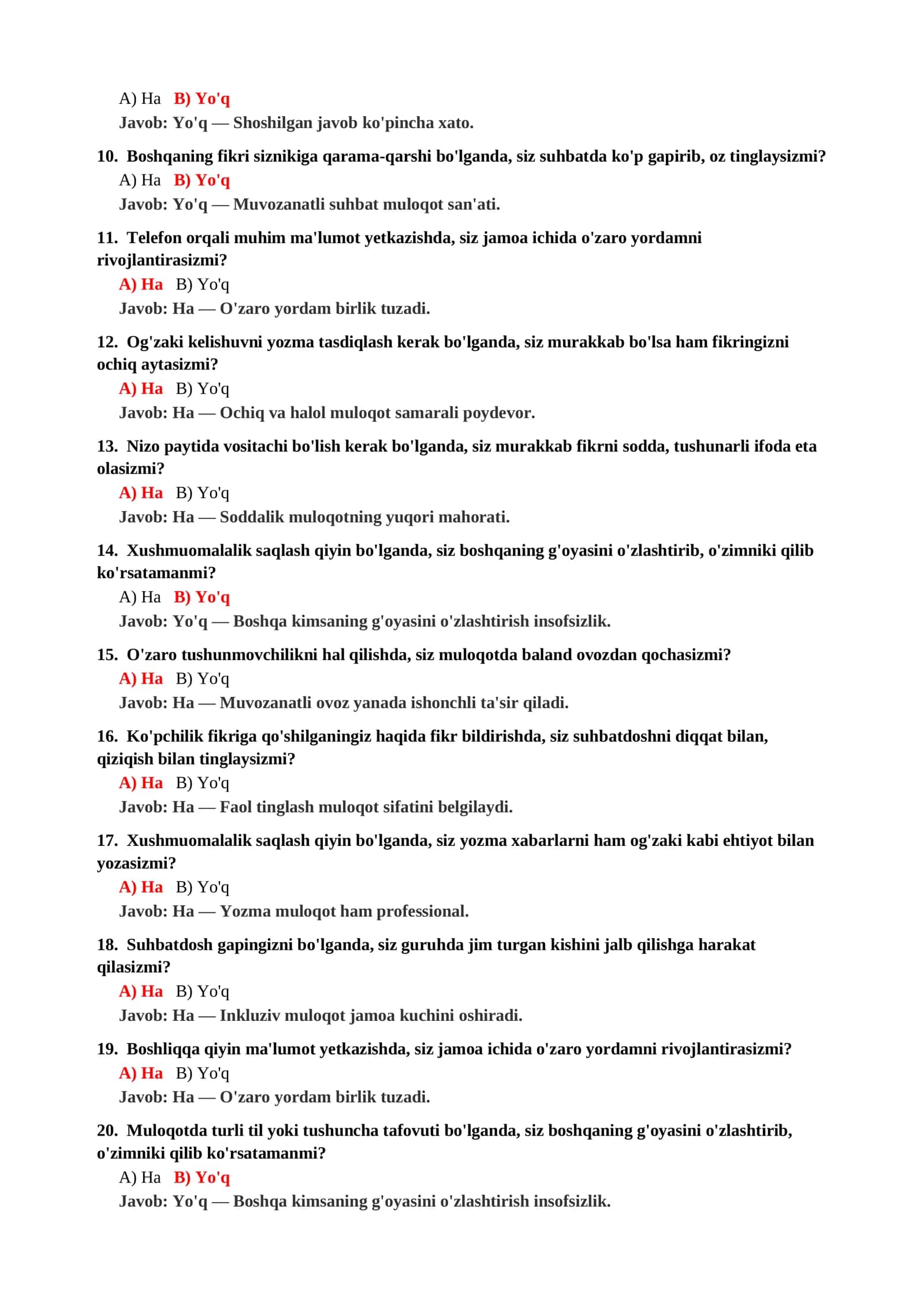 O'Z MANFAATLARINI HIMOYA QILISH PSIXOLOGIK TESTI 3