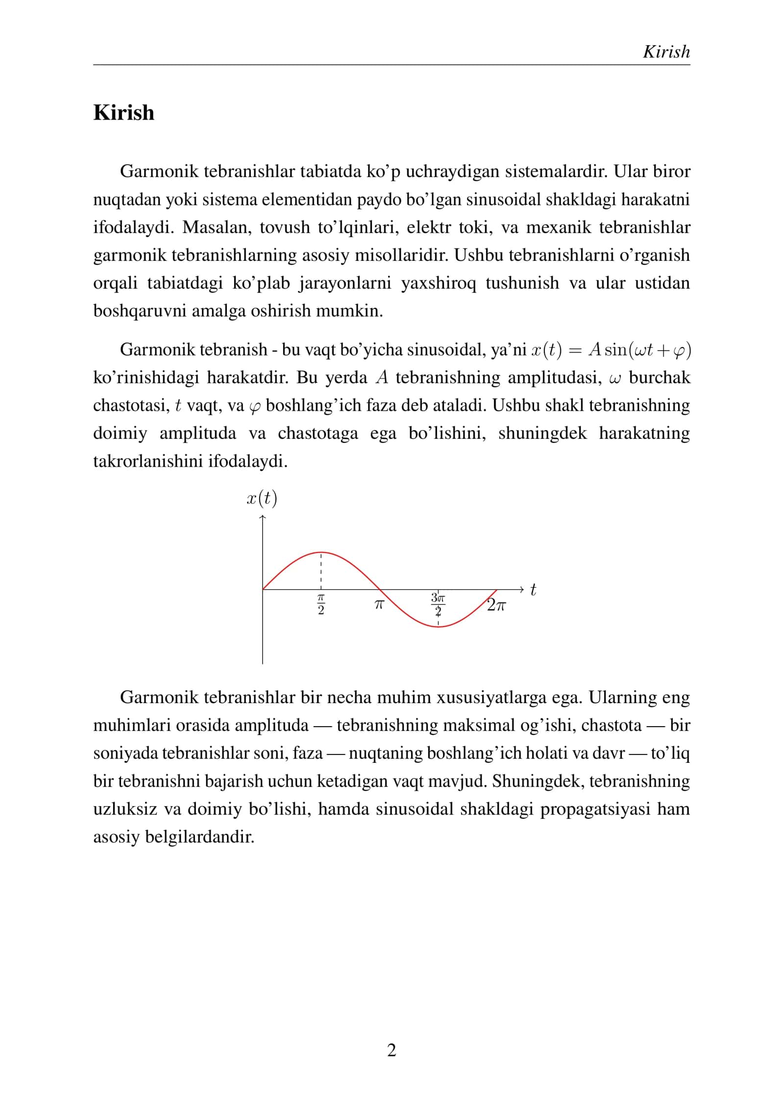 Garmonik tebranishlar va rezonans (sinusoidal grafiklar) 3