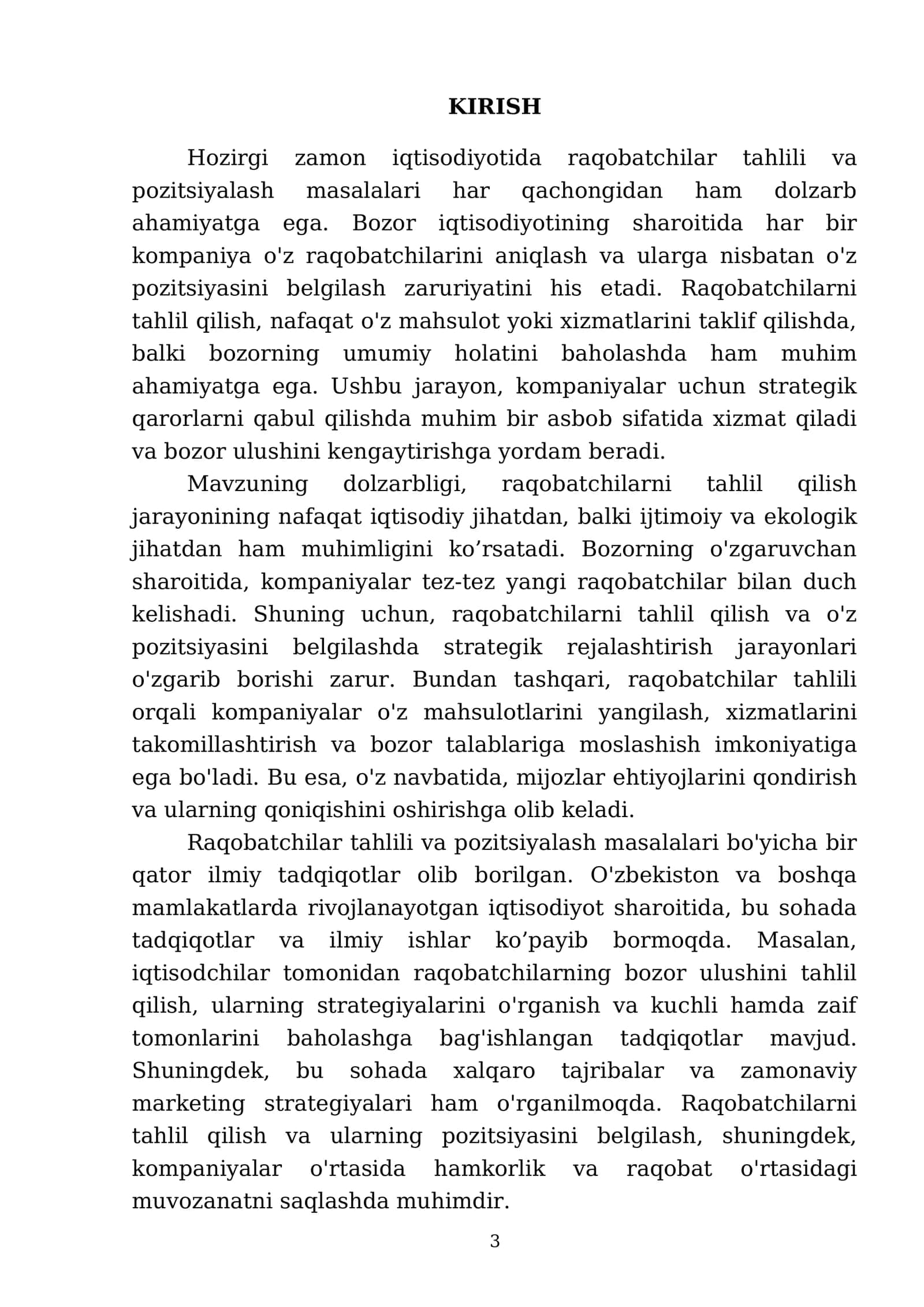 Raqobatchilar tahlili va pozitsiyalash 3