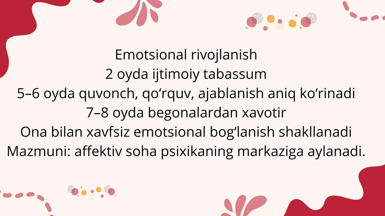 Ontogenezning ilk bosqichi (0–3 yosh) 3