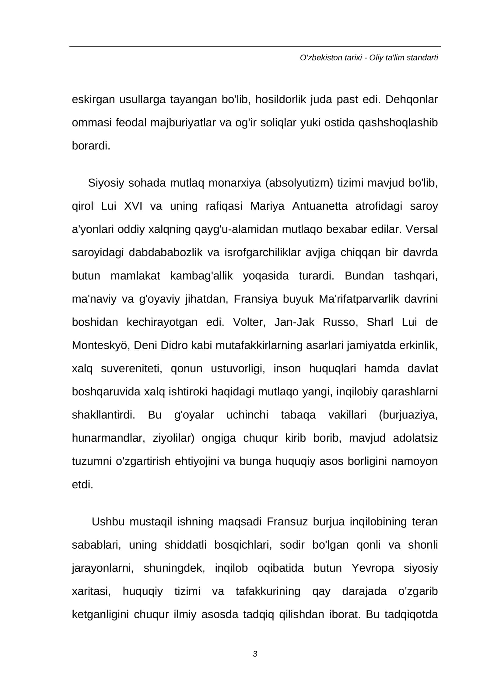 MUSTAQIL ISH: Fransuz burjua inqilobi va uning Yevropa davlatlariga ta'siri 3