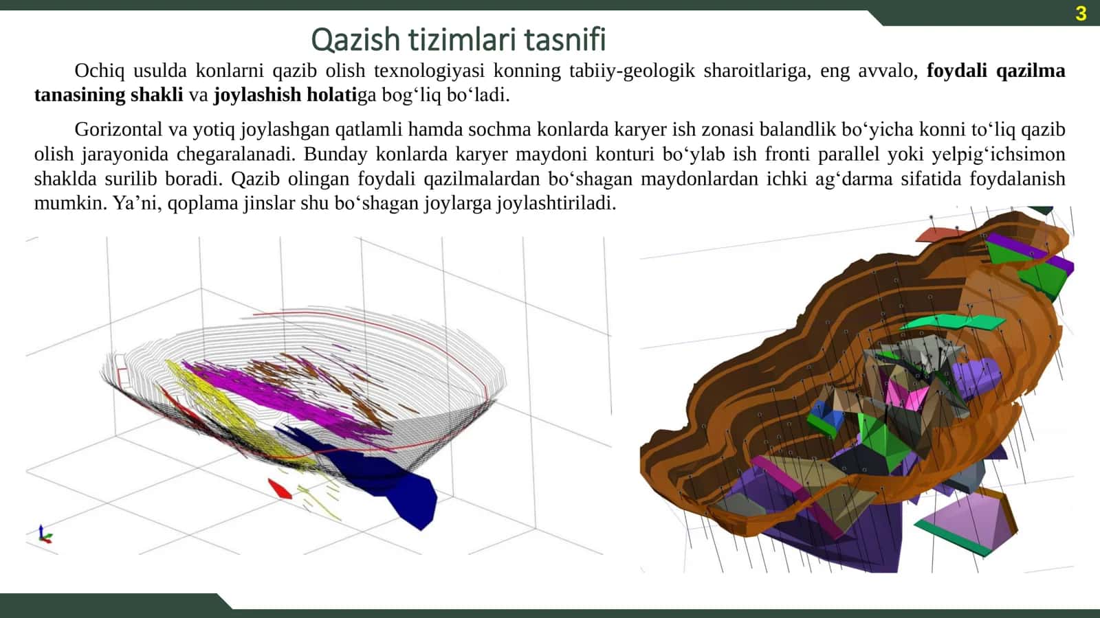 Konlarni ochiq usulda qazib chiqarish tizimlari 3