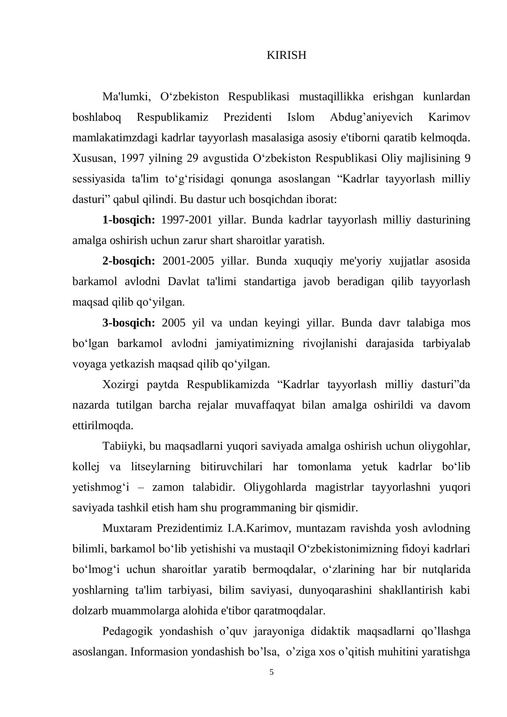 Kadrlar tayyorlash milliy dasturi 3