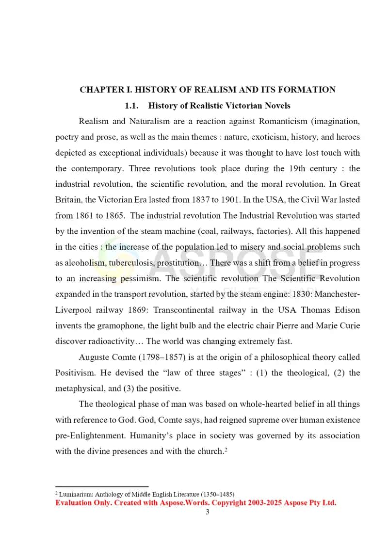 Development of English realistic novel 3