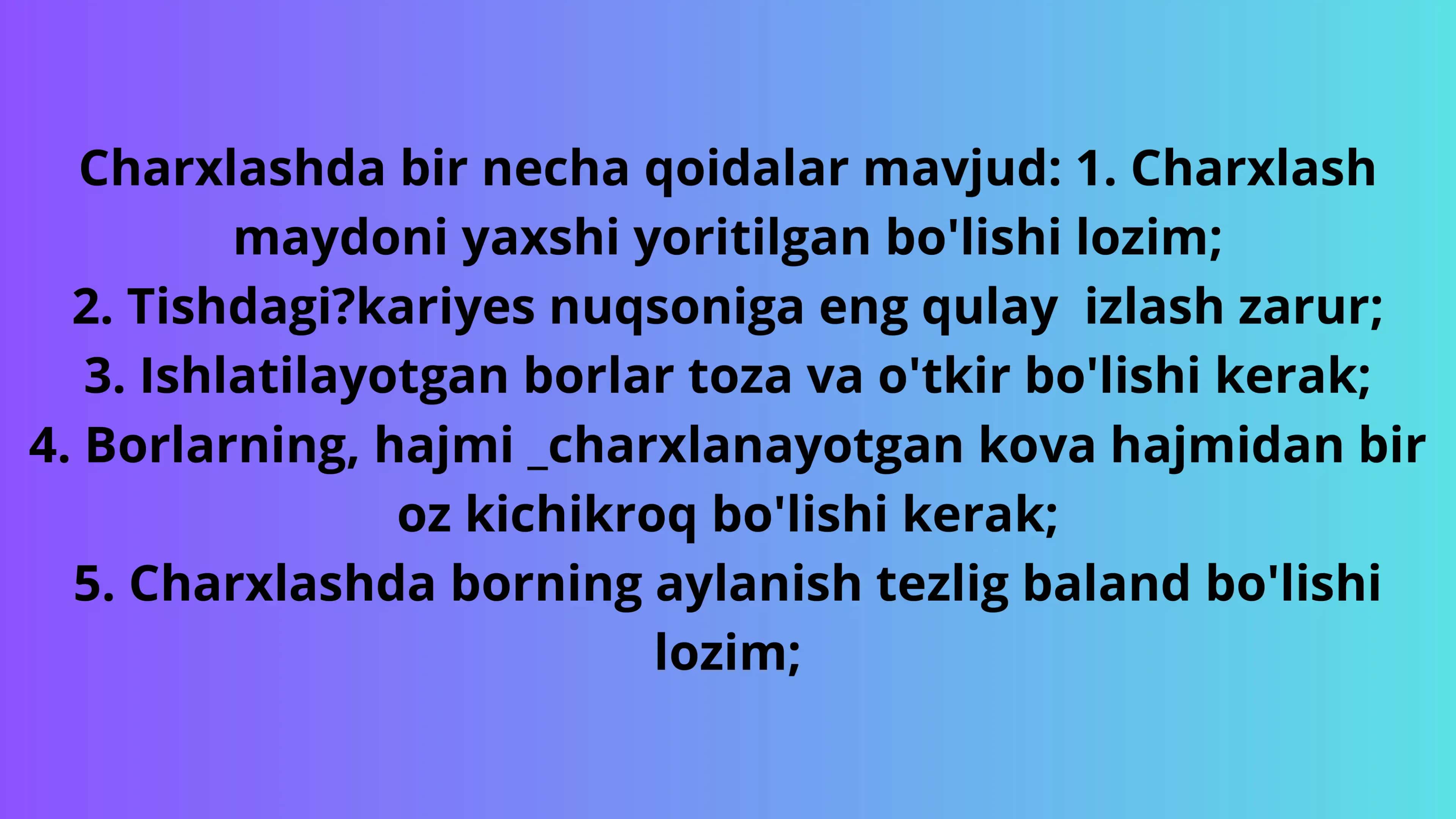 Karives kovaklarni charxlashning asosiy maqsadi 3