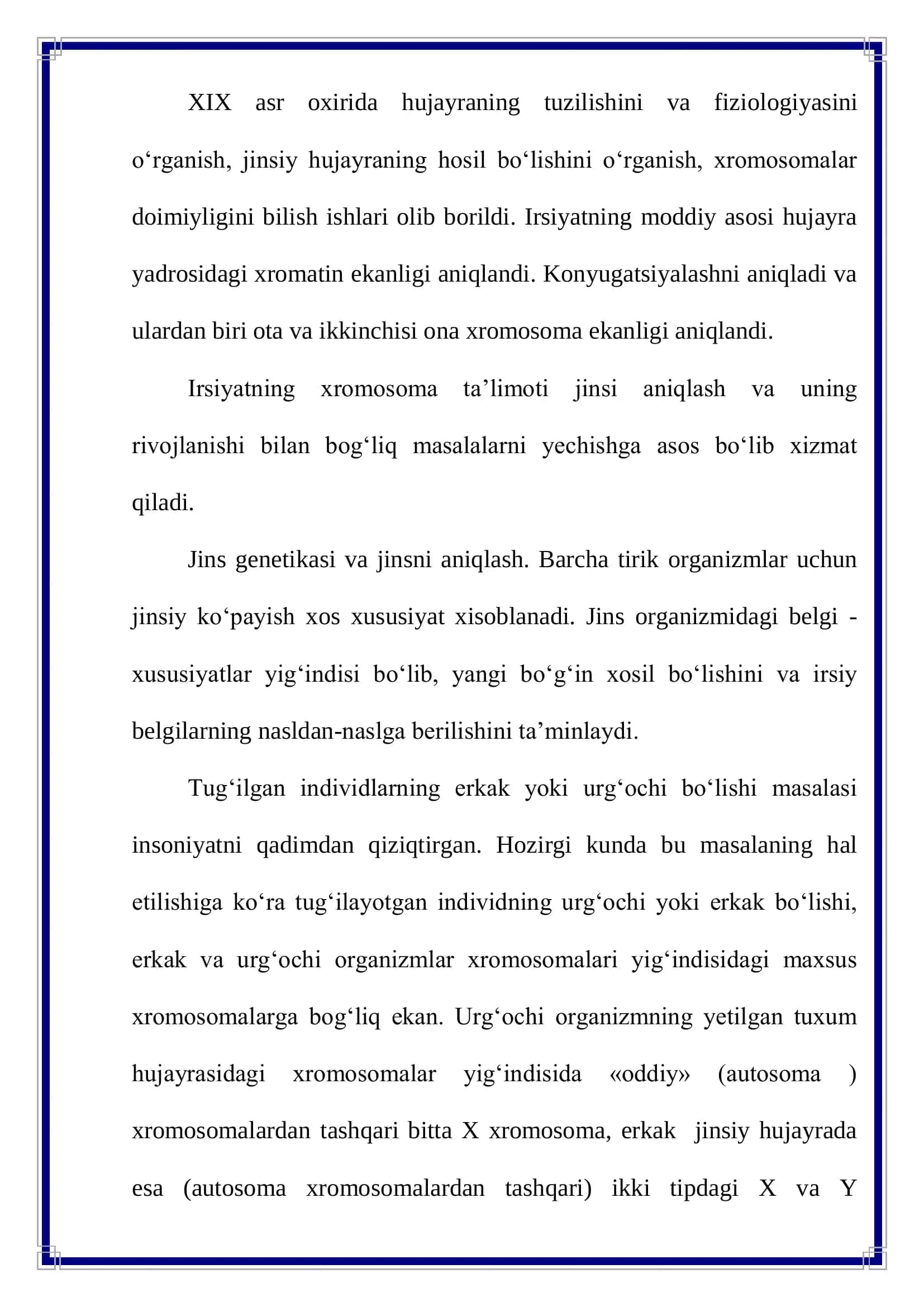"Jins Genetikasi va Uni Aniqlash Mavzusida Referati" 3