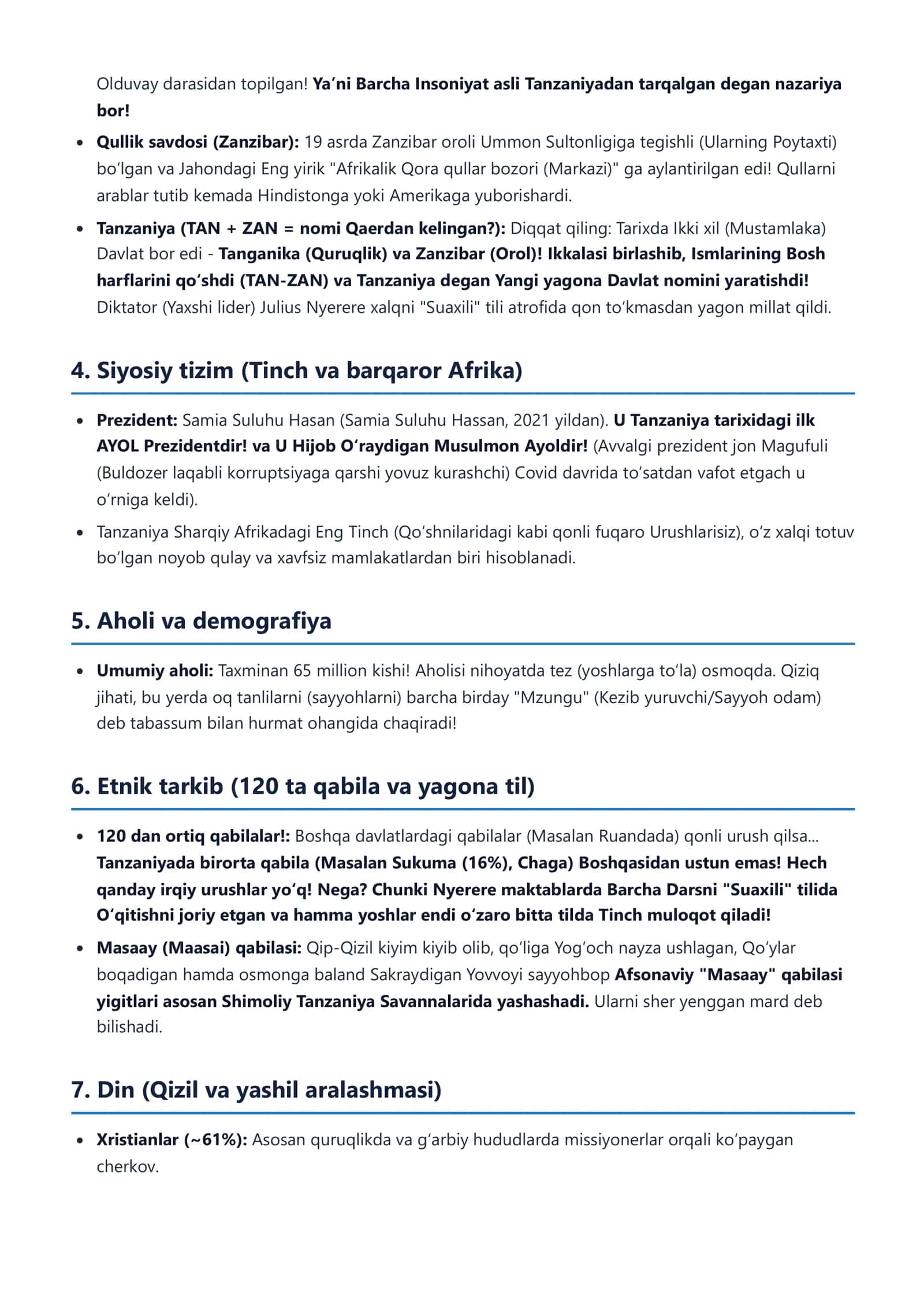 Tanzaniya Birlashgan Respublikasi Mamlakat ensiklopediyasi 3