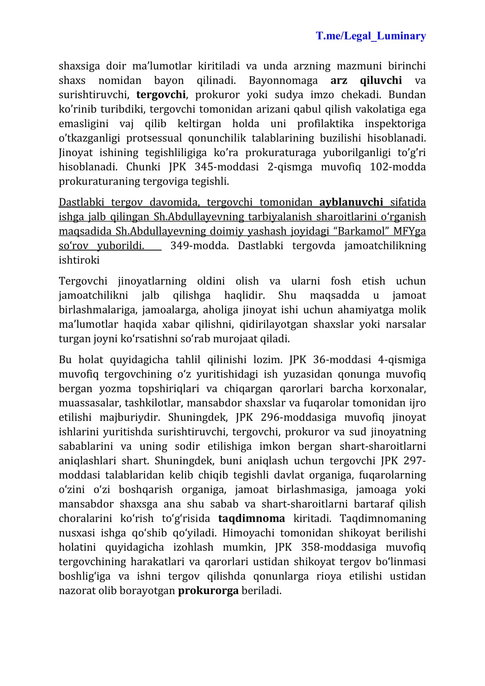 Jinoyat protsessual huquqidan yakuniy nazorati -kazusi 2026 yil 3